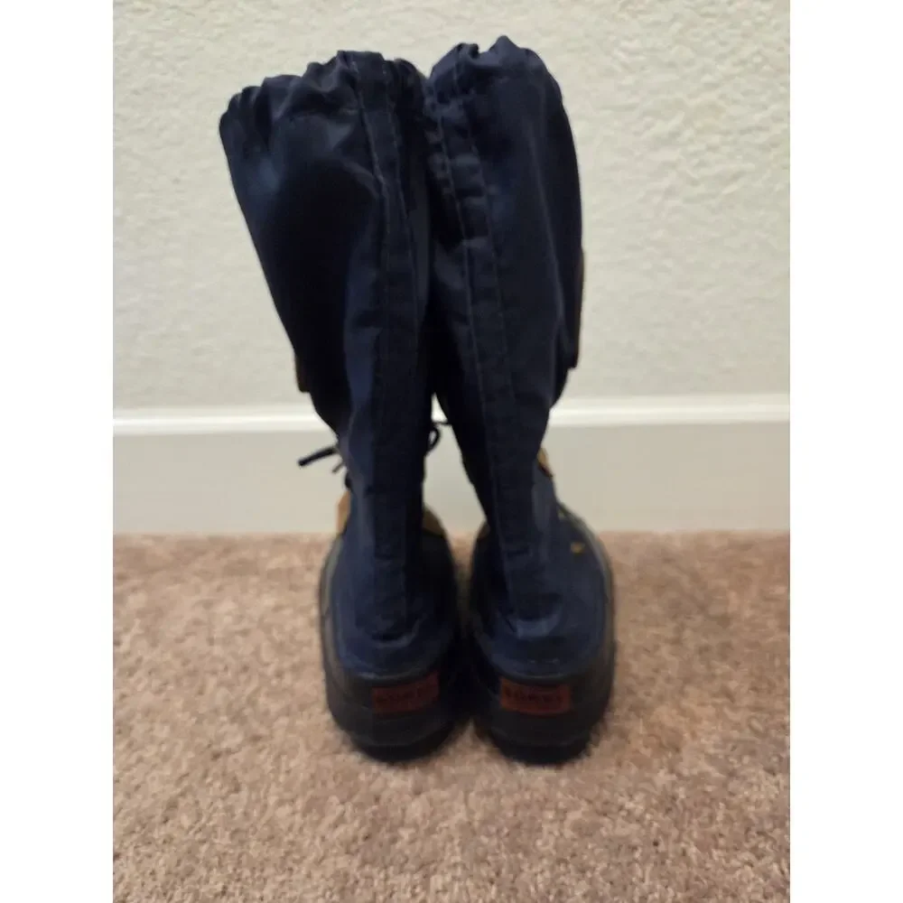 Vintage Sorel Snow Lion Mid-Calf Navy Blue Winter Snow Boots Women's US Size 8